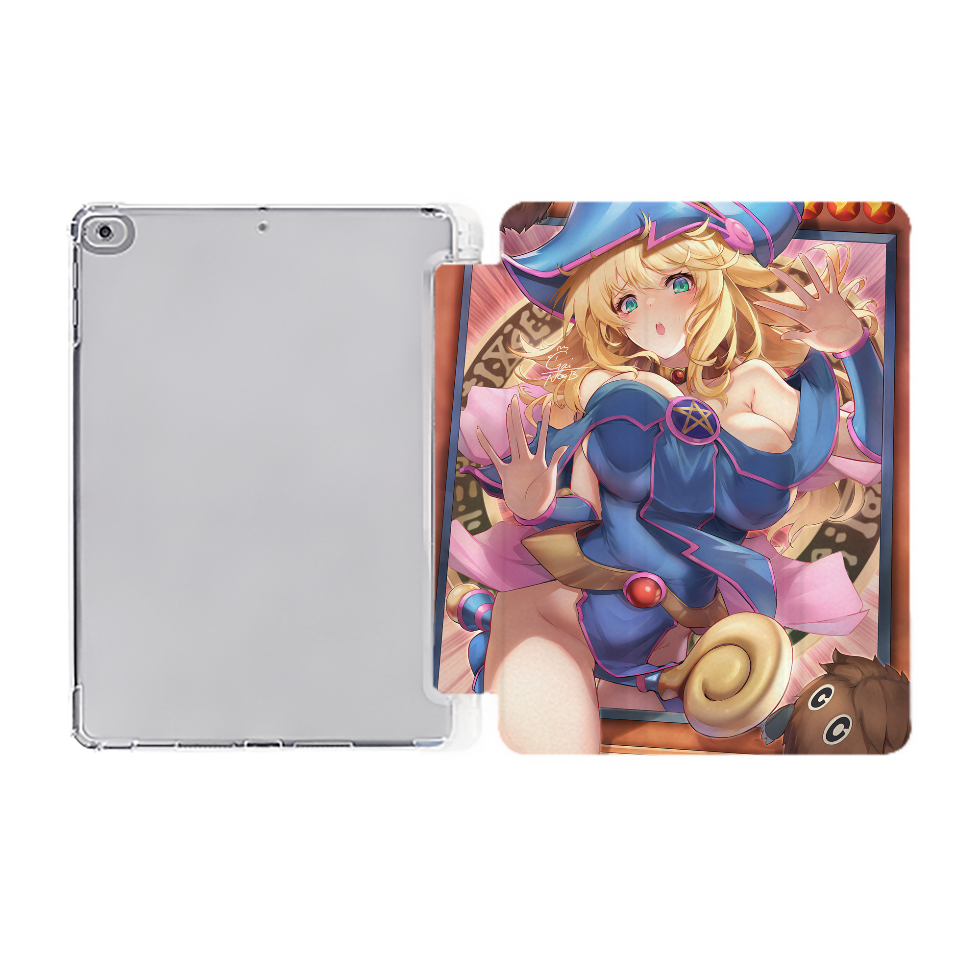 （画像用） 遊☆戯☆王 Yu-Gi-Oh! IPad ケース ペン収納付き 三つ折りスタンド PUレザー×シリコン 対応機種9.5/10.5/10.9インチ